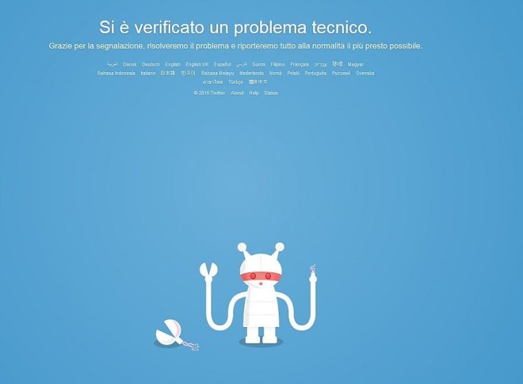 twitter down messaggio