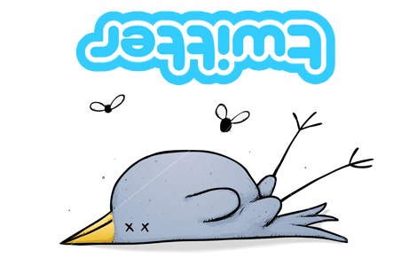 Vignetta sull'uccellino di Twitter "caduto"