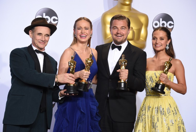 Mark Rylance, Brie Larson, Leonardo DiCaprio e Alicia Vikander